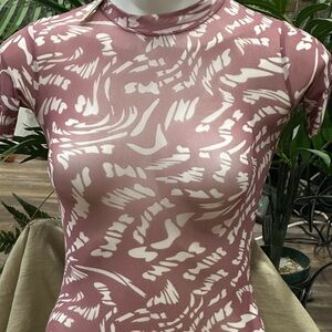 Skims Summer Mesh T-Shirt Bodysuit Raspberry Swirl XS